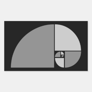 Golden Ratio, Fibonacci Spiral Rectangular Sticker