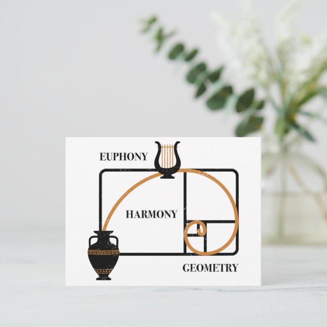 Golden Ratio Greece: Euphony, Harmony, Geometry Postcard (Standing Front)