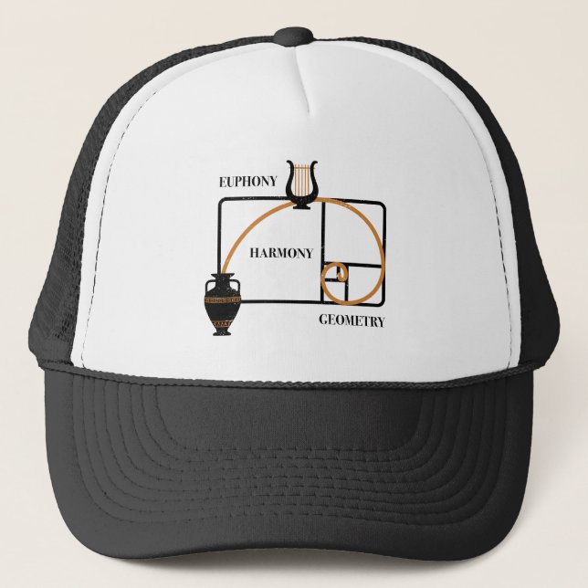 Golden Ratio Greece: Euphony, Harmony, Geometry Trucker Hat (Front)