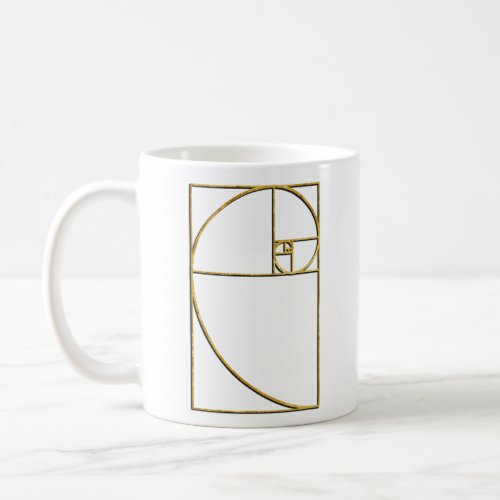 Golden Ratio Sacred Fibonacci Spiral  Coffee Mug