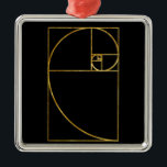 Golden Ratio Sacred Fibonacci Spiral Metal Ornament<br><div class="desc">How many times a day do you spot the Fibonacci spiral?  Give the gift of the golden ratio with this geometric gift or shirt.</div>