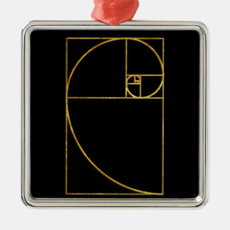 Golden Ratio Sacred Fibonacci Spiral Metal Ornament
