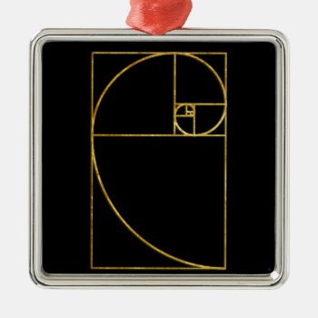 Golden Ratio Sacred Fibonacci Spiral Metal Ornament by The_Shirt_Yurt at Zazzle
