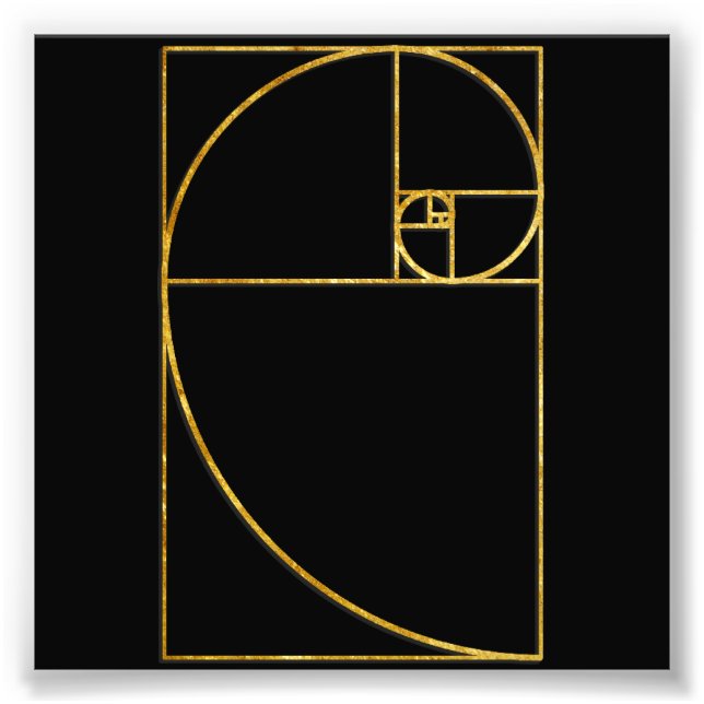Golden Ratio Sacred Fibonacci Spiral Photo Print (Front)