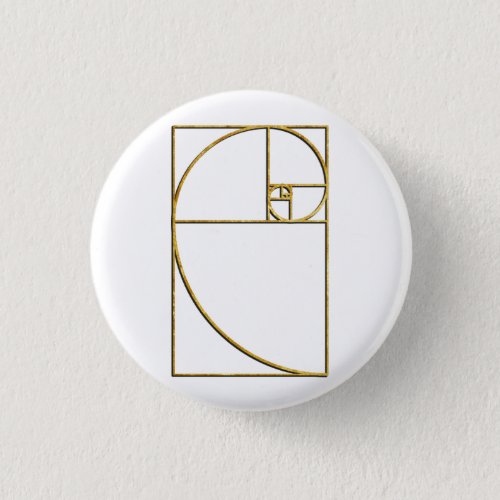 Golden Ratio Sacred Fibonacci Spiral Pinback Button