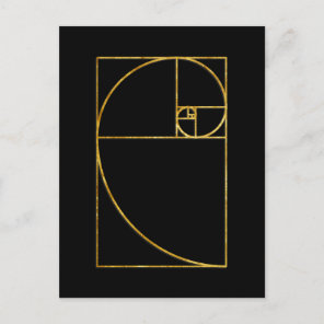 Golden Ratio Sacred Fibonacci Spiral Postcard