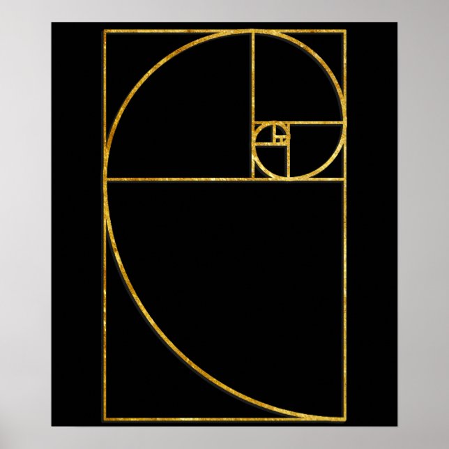 Golden Ratio Sacred Fibonacci Spiral Poster (Front)