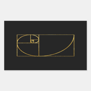 Golden Ratio Sacred Fibonacci Spiral Rectangular Sticker