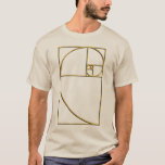 Golden Ratio Sacred Fibonacci Spiral T-Shirt<br><div class="desc">How many times a day do you spot the Fibonacci spiral?  Give the gift of the golden ratio with this geometric gift or shirt.</div>