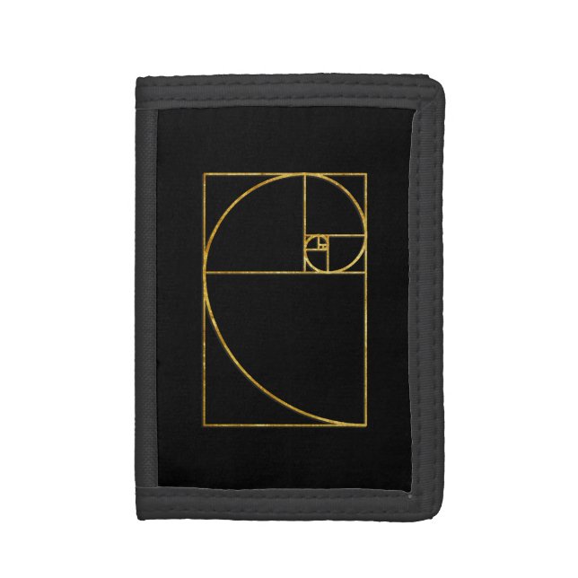 Golden Ratio Sacred Fibonacci Spiral Trifold Wallet (Front Vertical)
