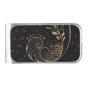 Golden Ratio - Sacred Geometry Ornament Silver Finish Money Clip