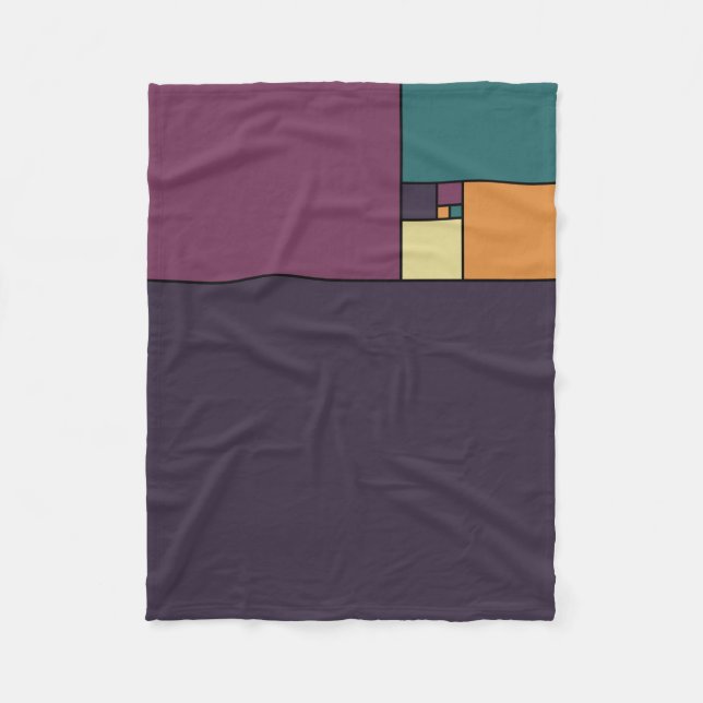 Golden Ratio Squares Fleece Blanket (Front)