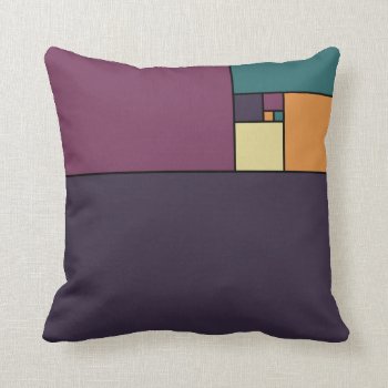Golden Ratio Squares Throw Pillow by ThinxShop at Zazzle