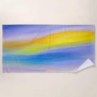 Golden Ray Abstract Beach Towel