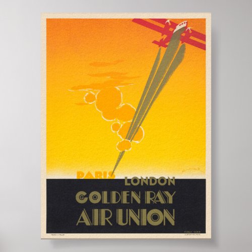 Golden Ray Air Union France Vintage Poster 1927