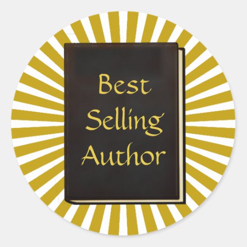 Golden Rays Best Selling Author Book  Classic Round Sticker