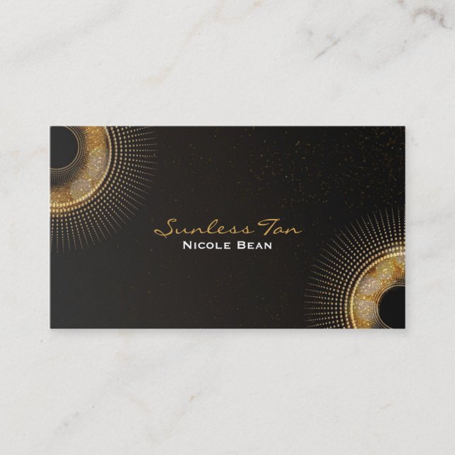 Golden Rays Chic Tanning Salon Business Card (Front)