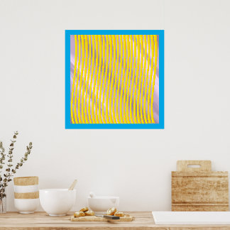 Golden Ray's on Pink Waves   Poster