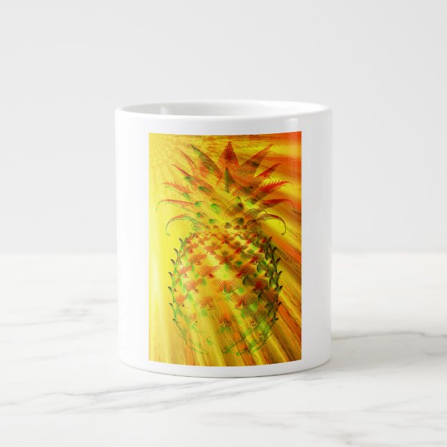Golden Rays Passing Through A Large Pineapple  Giant Coffee Mug (Front)