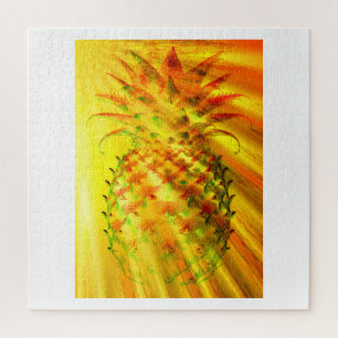 Golden Rays Passing Through A Large Pineapple Jigsaw Puzzle
