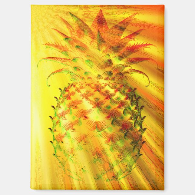 Golden Rays Passing Through A Large Pineapple Magnet (Front)