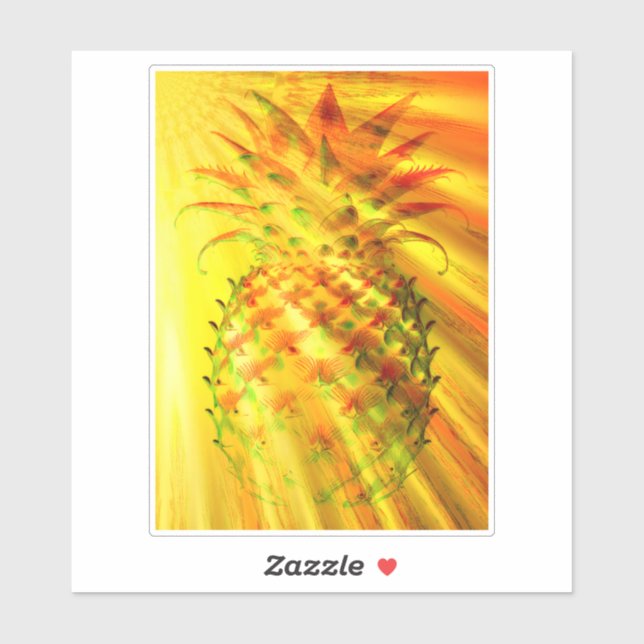 Golden Rays Passing Through A Large Pineapple Sticker (Sheet)