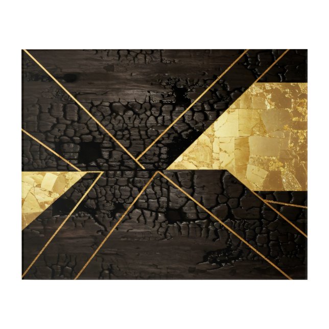 Golden Rebirth: Elegant Art from Chaos Acrylic Art (Front)
