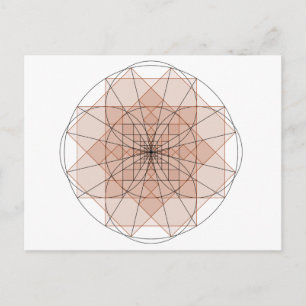 golden rectangle flower postcard