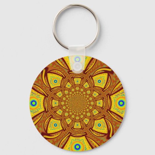 Golden Red African Asian traditional colors Keychain