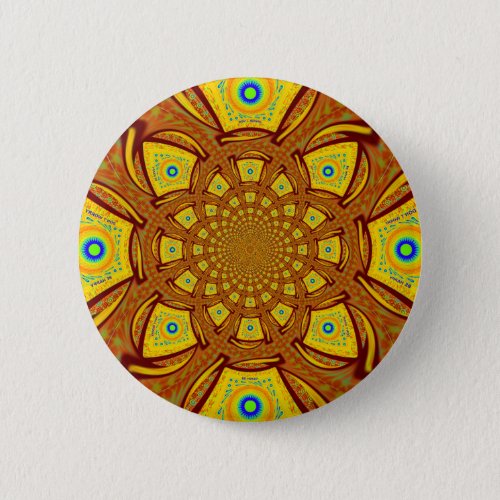 Golden Red African Asian traditional colors Pinback Button