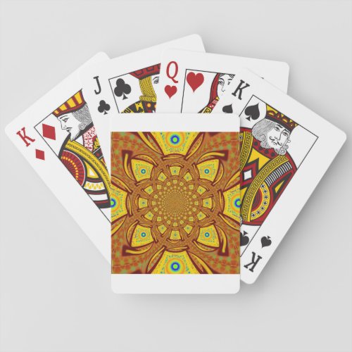 Golden Red African Asian traditional colors Playing Cards