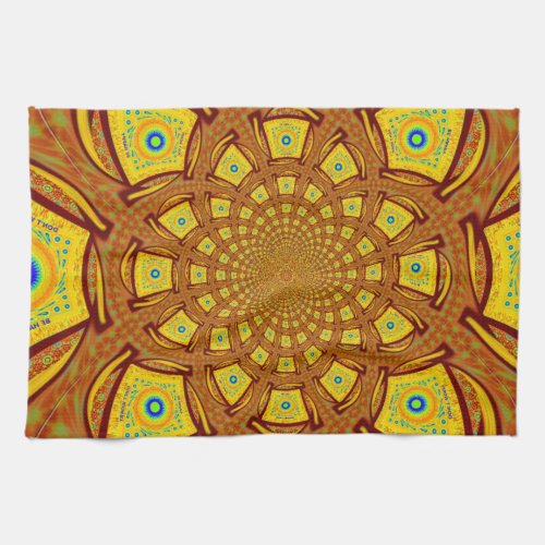 Golden Red African Asian traditional colors Towel