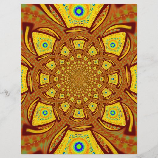 Golden Red African Mandala traditional colors Art (Front)