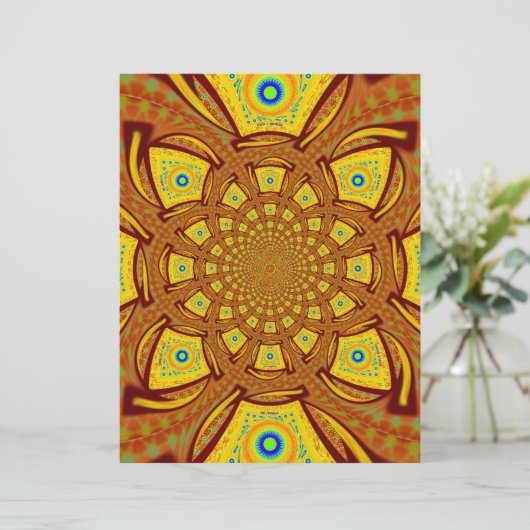 Golden Red African Mandala traditional colors Art (Standing Front)