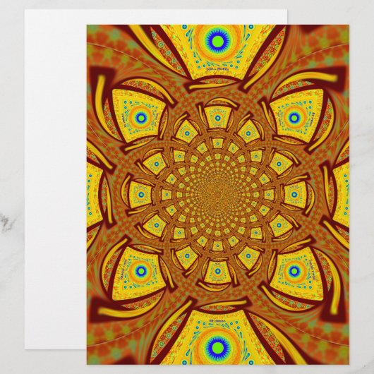 Golden Red African Mandala traditional colors Art (Front/Back)