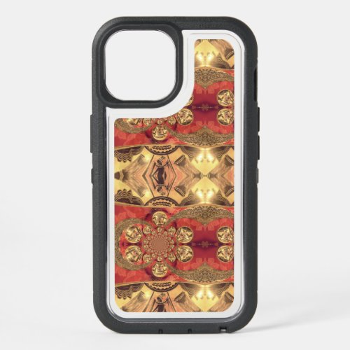 Golden Red African Print Art Design iPhone 15 Case