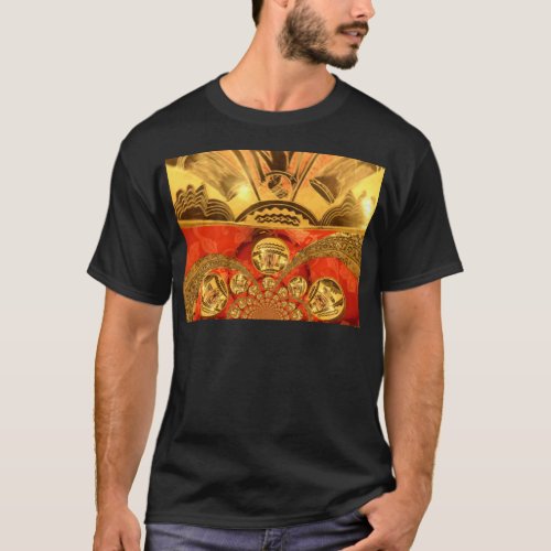 Golden red African traditional art T_Shirt