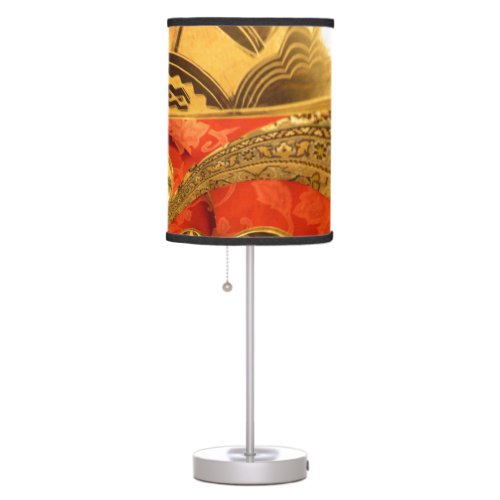 Golden red African traditional art Table Lamp