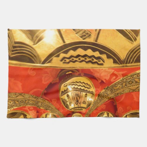 Golden red African traditional art Towel