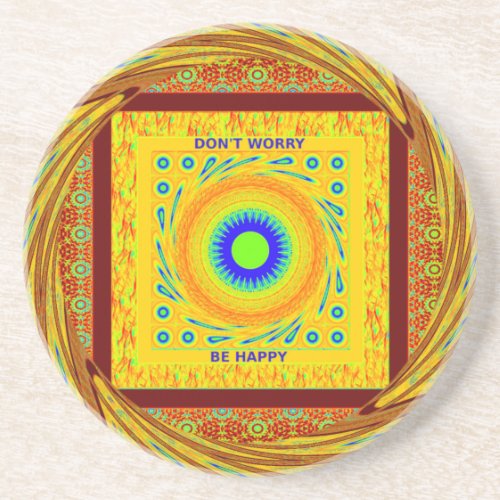 Golden Red African Traditional Color Coaster