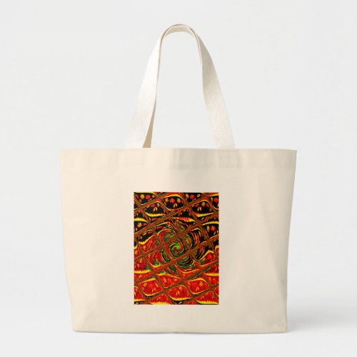 Golden red African Traditional Colorpng Large Tote Bag