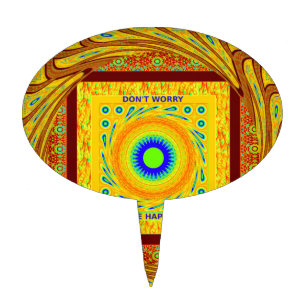 Golden Red African Traditional Color Vector Design Cake Topper