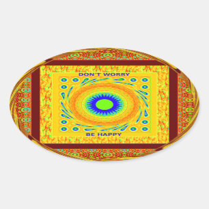 Golden Red African Traditional Color Vector Design Oval Sticker