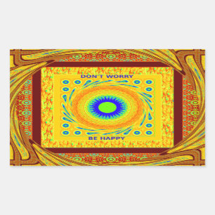 Golden Red African Traditional Color Vector Design Rectangular Sticker