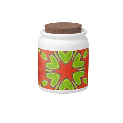 Golden red African Traditional colors Candy Jar