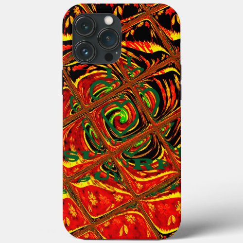 Golden red african traditional colors iPhone 13 pro max case