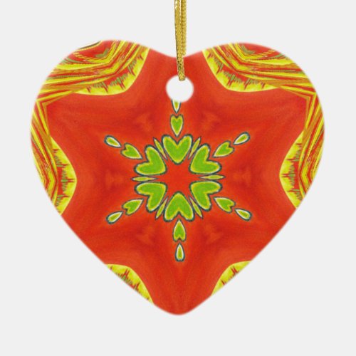 Golden red African Traditional colors Ceramic Ornament
