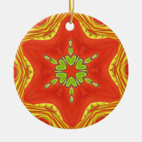Golden red African Traditional colors Ceramic Ornament