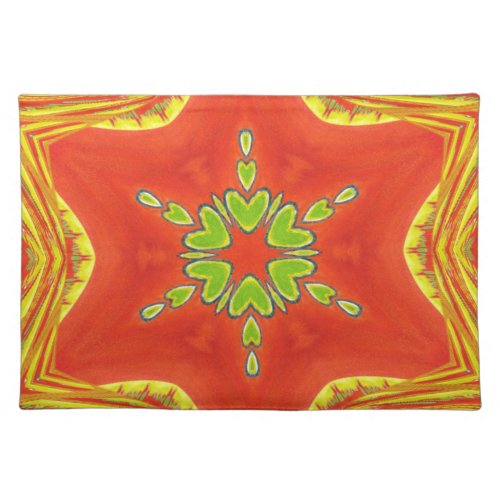 Golden red African Traditional colors Cloth Placemat