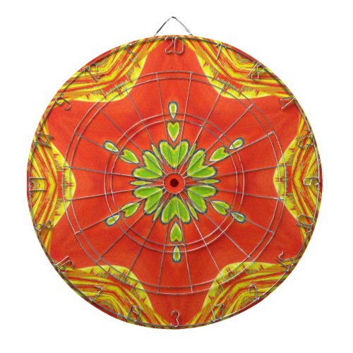 Golden red African Traditional colors Dartboard With Darts